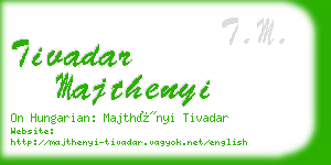 tivadar majthenyi business card